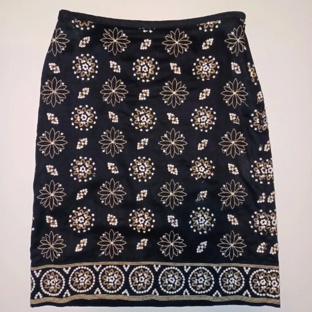 Sigrid Olsen Embroidered Sequined Straight Skirt Women's Size 2